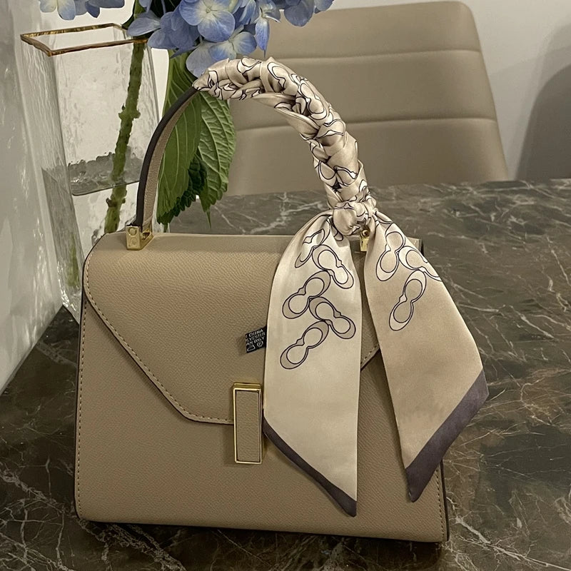 Korean Version of The Autumn Plain Color New Women's Ribbon Hair Ribbon Streamer Tied bag Long belt silk scarf Small Scarf Scarf