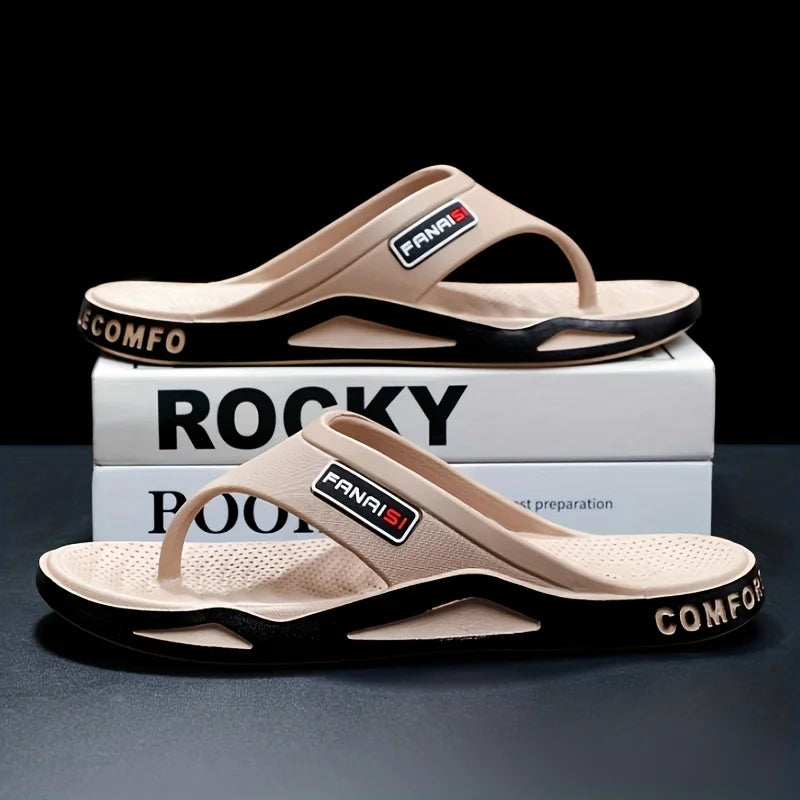 1 Pair  Beach Sandals Shower Shoes Men'S Stylish Lightweight Flip-Flops Comfortable Thong Sandals Camping Casual Attire