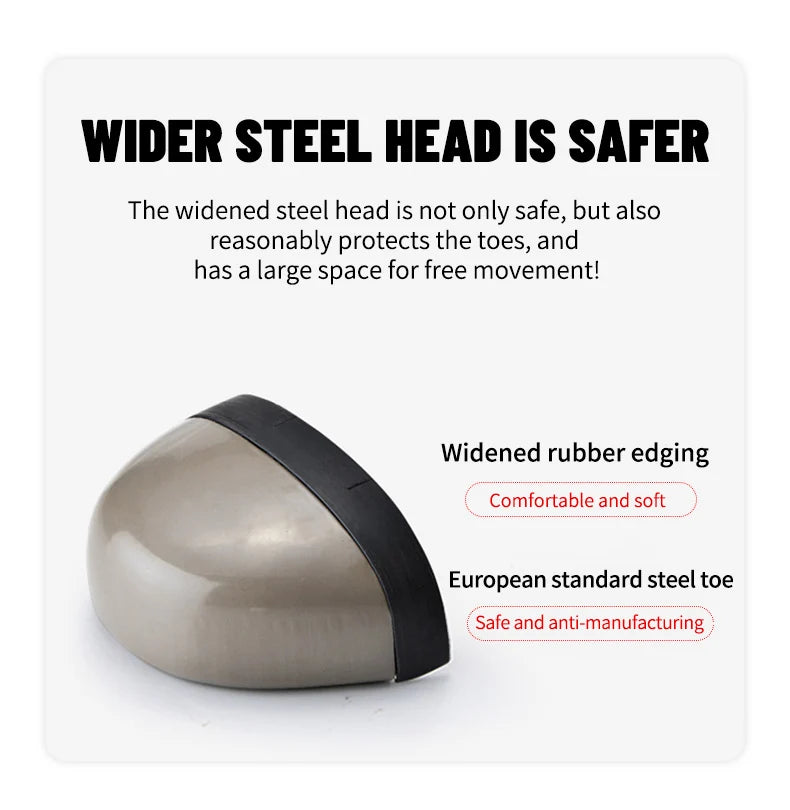 Genuine Leather Men's Boots Safety Shoes Indestructible Work Boots Steel Toe Shoes Puncture-Proof security Protective Shoes Male