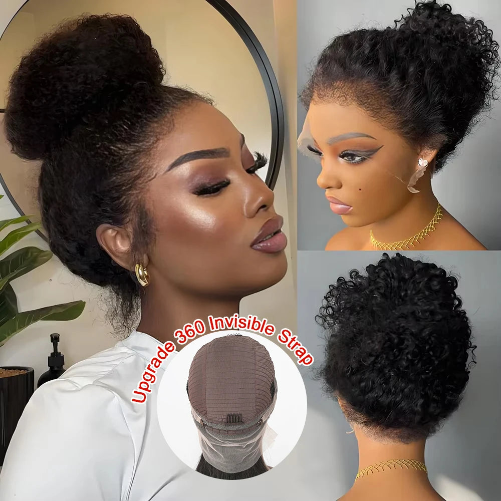 300% Density 13x6 13x4 Deep Wave Frontal Wigs Human Hair 40 46 Inch Curly Human Hair Wigs 360 HD Full Lace Frontal Wig For Women