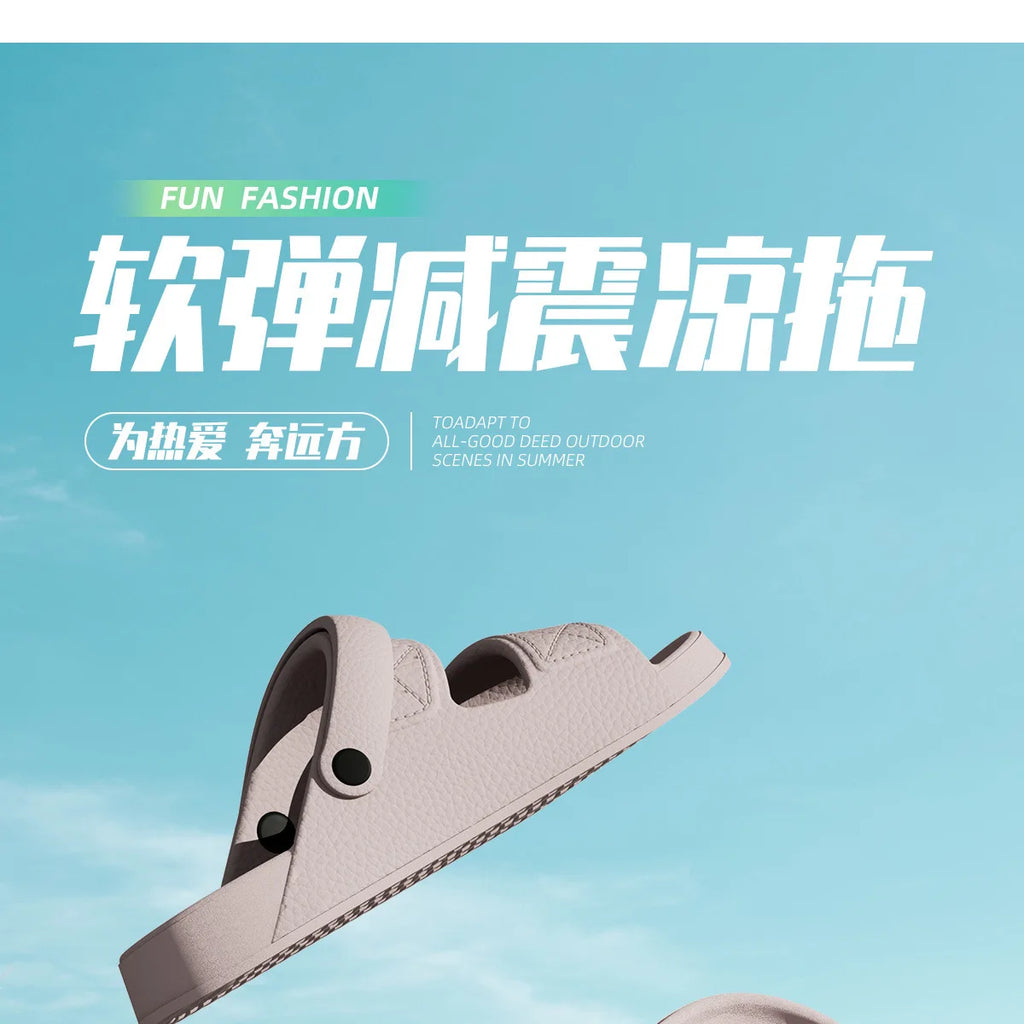 Shevalues New Sandals For Men Non-slip Outdoor Beach Shoes Soft Sole Comfortable Slides EVA Lightweight Men's Bathroom Slippers