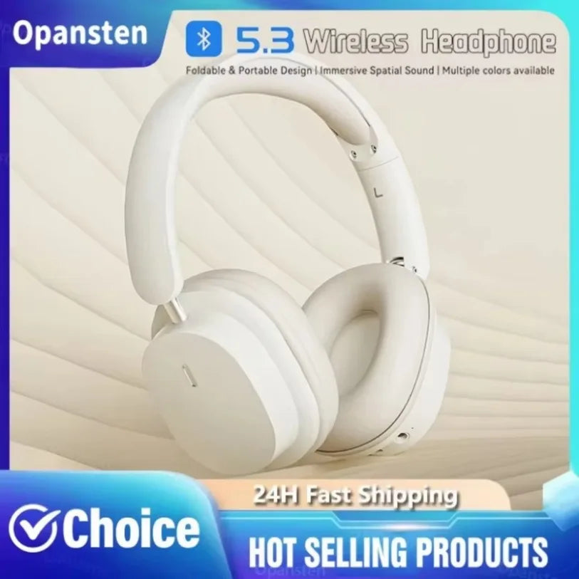 Bluetooth 5.3 Fashion Wireless Headphones HIFI Stereo Gaming Earphones Portable Over-ear Business Headset Low Latency With Mic