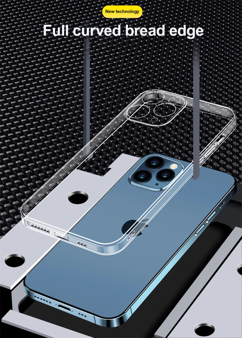 Transparent Phone Case For iPhone 11 12 13 14 15 Pro Max Case Silicone Soft Cover For iPhone  X XS Max XR 8 7 Plus Back Cover