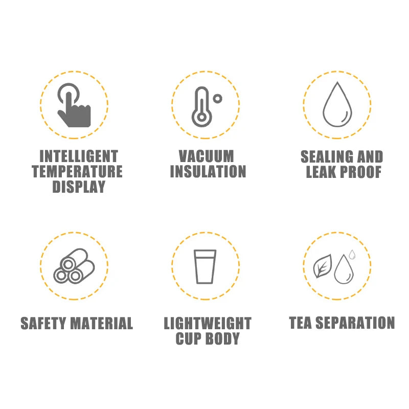 200ML Smart Thermos Water Bottle Intelligent Temperature Display Stainless Steel Vacuum Flasks Thermoses With Filter Tee Cup