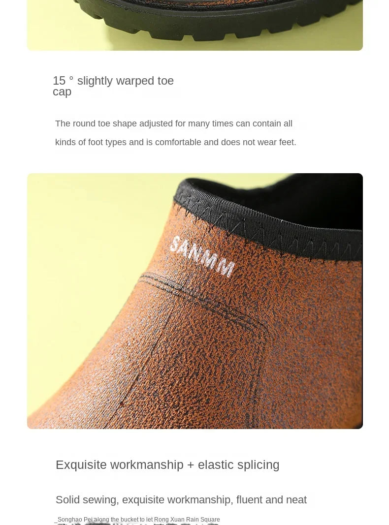 Men's Fashion Plastic Rain Boots  Spring and Autumn Non-slip Trend Low Cut Kitchen Fishing Work Car Wash Rubber Shoes Boots