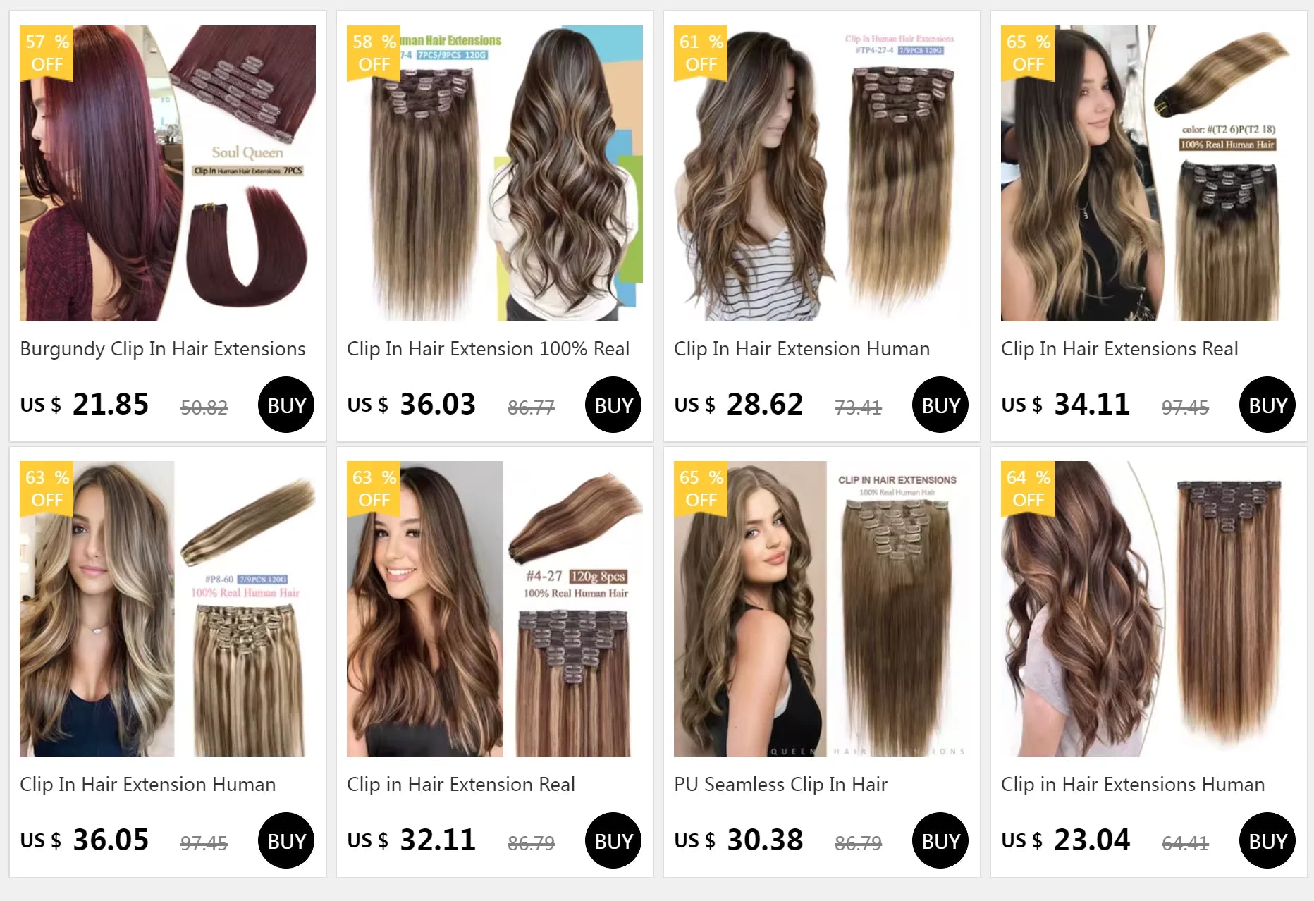 Burgundy Clip In Hair Extensions Real Human Hair 70g 7pcs Wine Red Human Hair Lace Doublet Weft Remy Hair Cosplay Extensions