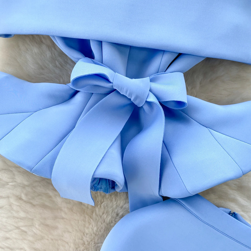 Sexy One-oulder Banded Waist Gown Set with Pleated Skirt Two-Piece Ensemble Courtly Sle Versatile Top f-length A-Line ...