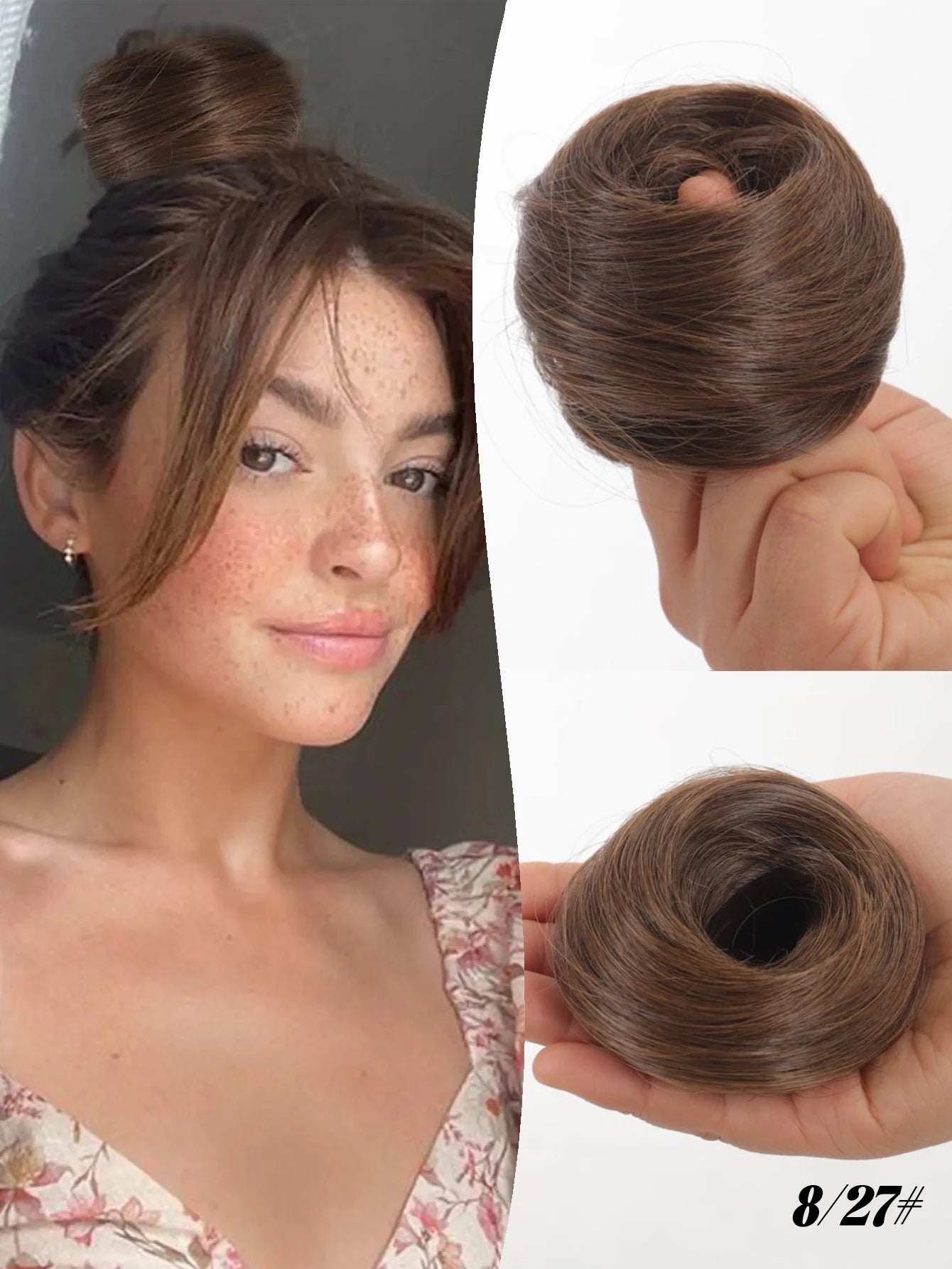 YELOWTIM Synthetic Chignon Elastic Rubber Band Fake Hair Bun Clip in on Hair Tail Extension Updo Hair Piece Ponytail For Women