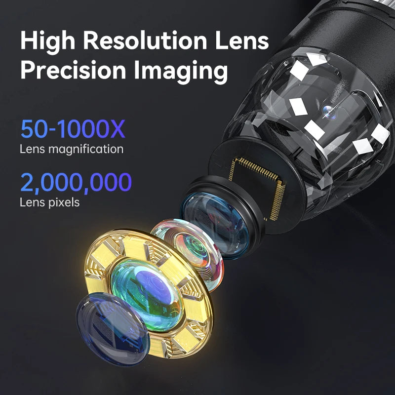 4.3 Inch IPS Digital Microscope 2MP HD Lens 1000X Magnification 8LED Adjust Light Electronic Microscopio Repair Coin Magnifier
