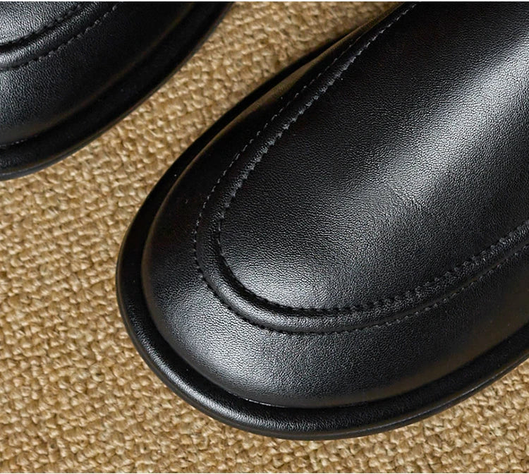 CICIYANG Loafers Women 2025 New Spring Round Toe One Foot Slip-on Shoes Women Genuine Leather Soft Flats Shoes Women