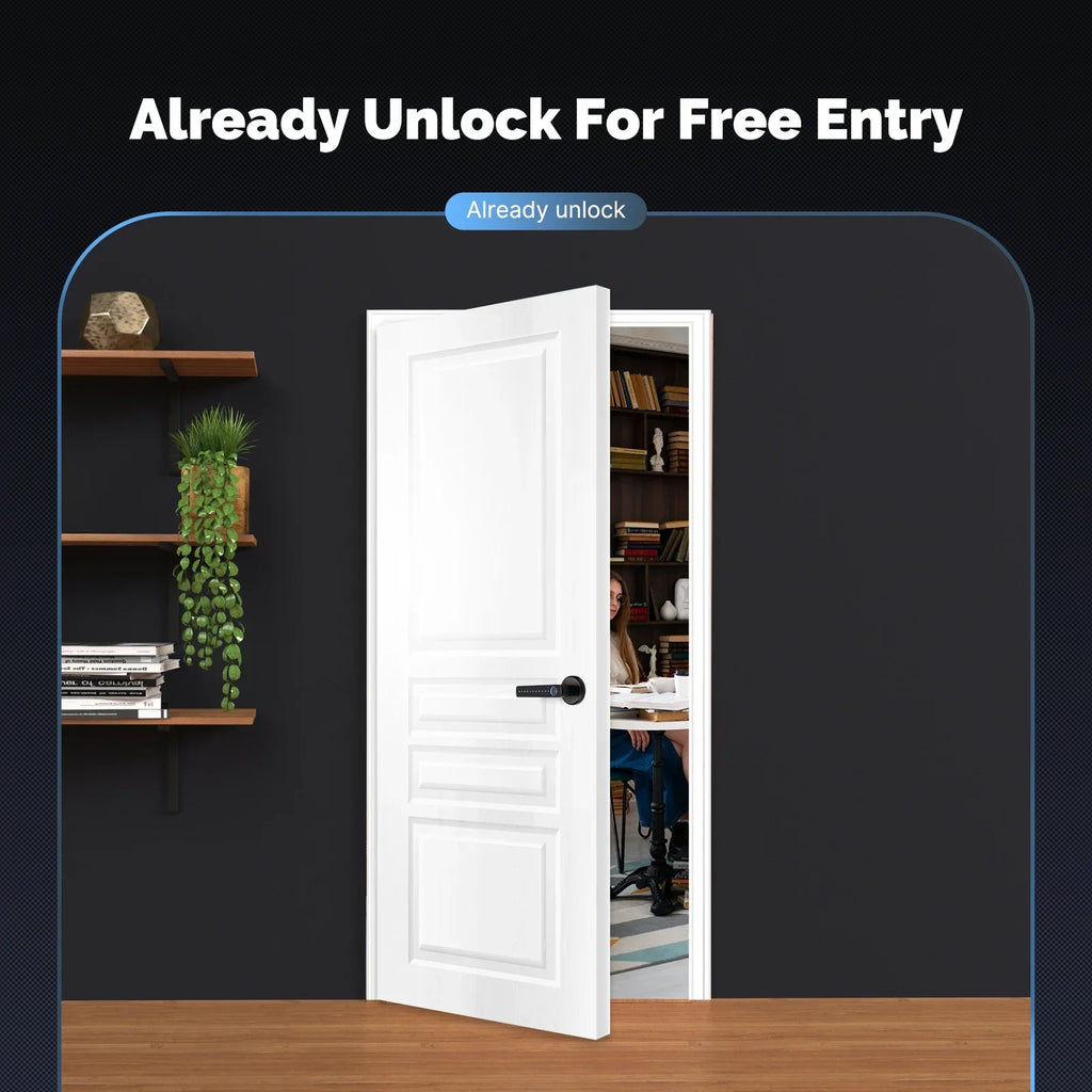 MOES Tuya Bluetooth Smart Fingerprint Door Handle Lock Electronic Password APP Remote Unlock Hotel Apartment Office Rental House