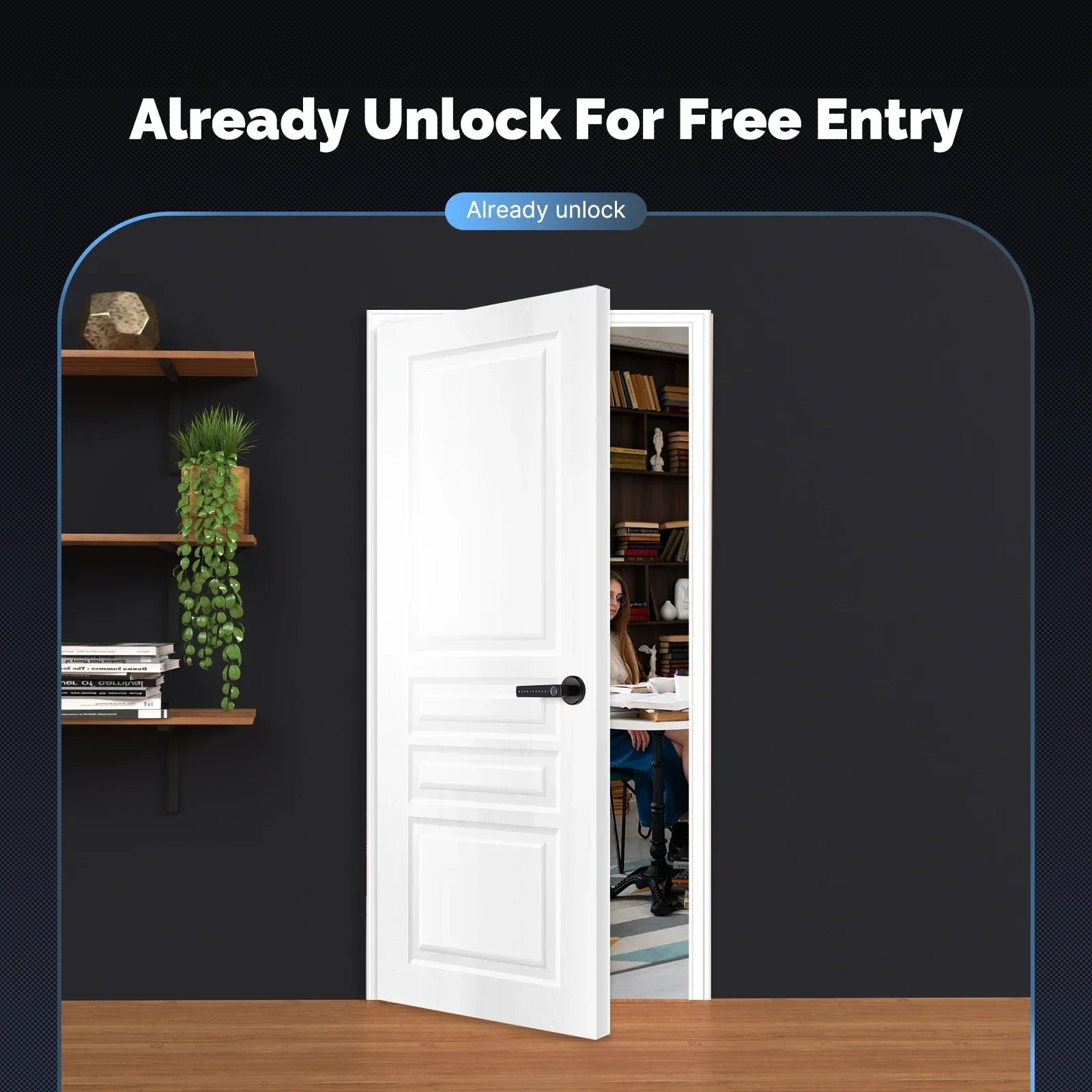 MOES Tuya Bluetooth Smart Fingerprint Door Handle Lock Electronic Password APP Remote Unlock Hotel Apartment Office Rental House