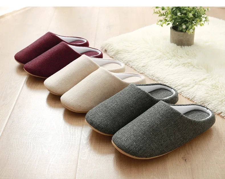 2024 Winter Women Warm Slippers Men Indoor Home Bedroom Flat Slides Couples Casual Plush Non-slip Flip Flops Ladies Soft Sandals