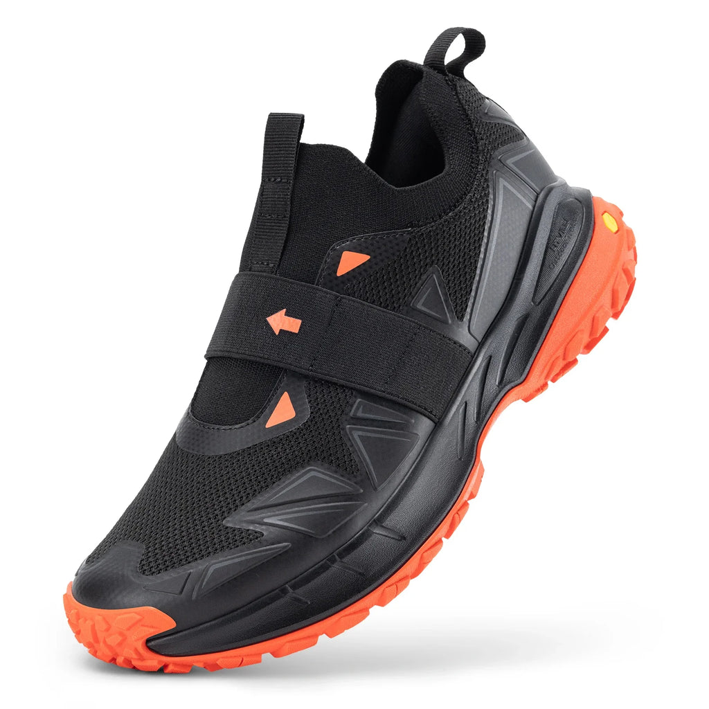 FitVille Men'S Widened Hiking Walking Shoes Slip-On Comfortable Orthopedic With Arch Support Non-Slip Sports Shoes For Travel