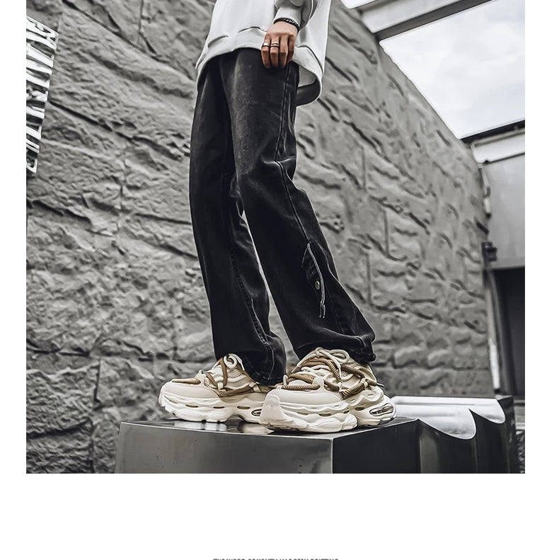 2024 New Men Shoes Autumn Winter Comfortable Men's Platform Sneakers Fashion Casual Shoes Sports Trainers Tenis Size44 ﻿