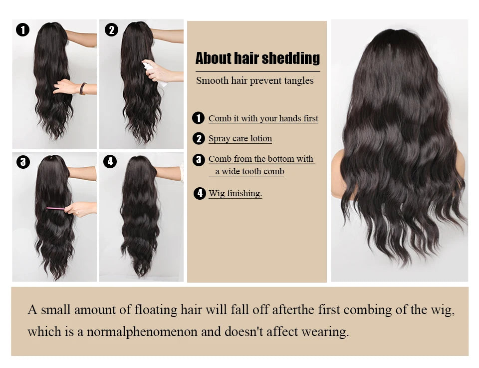 HD 13x6 Lace Frontal Wigs Ombre Brown Synthetic  Hair Long Straight Wigs Daily Use Party Wig for White Women Heat Resistant