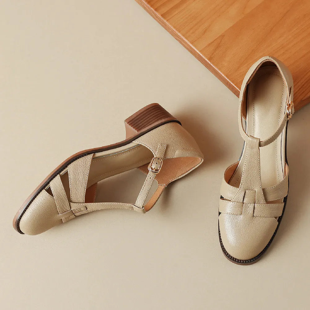 Women's genuine leather narrow band braided t-strap flats sandals round toe casual female summer roman style shoes for women hot