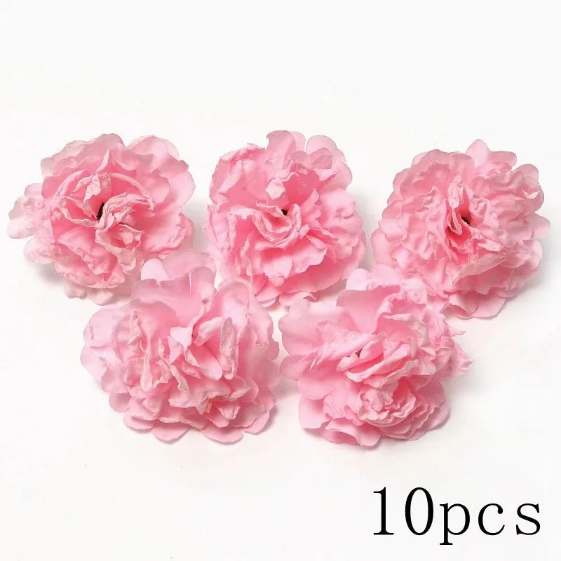 Pink Artificial Flowers Head For Wedding Home Room Decor DIY Fake Flowers For Decoration Birthday Party Craft Wreath Decoration