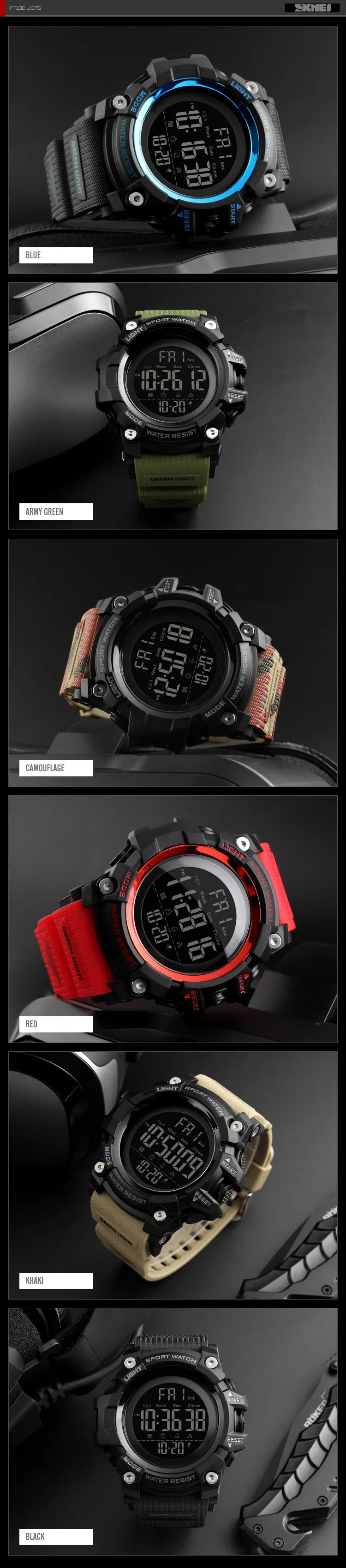 SKMEI 1384 Waterproof Sport Electronic Watch for Men Military Digital Mens Wristwatches Shockproof Clock 1358 Reloj Masculino