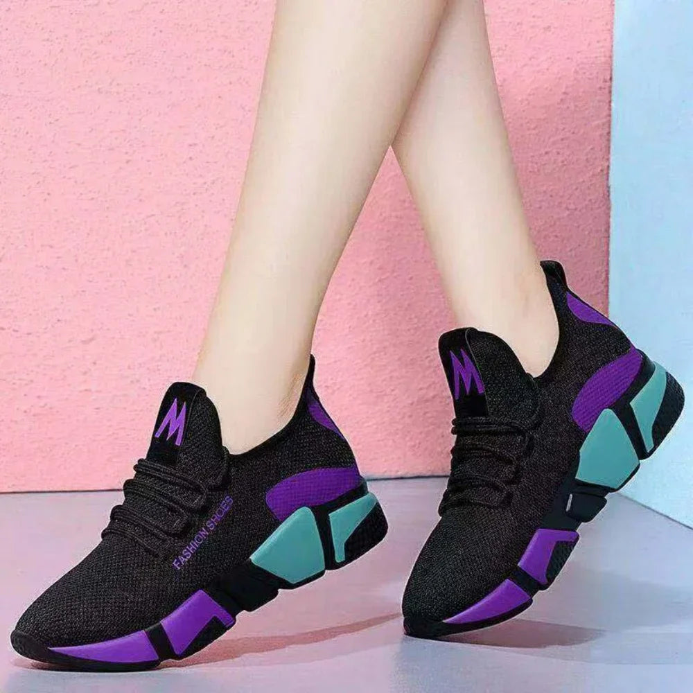 Fashionable Women's Sports Shoes, Thick Breathable Soft Sole Mesh, Lightweight Sneakers Casual Shoes, Comfort, Breathable