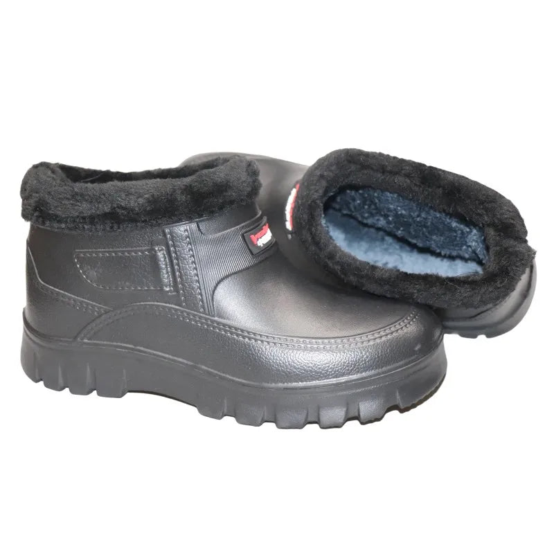 Men's Winter Snow Boots Waterproof Warm Fce Work oes Kitchen Hygiene Cotton Single oes for Laundry