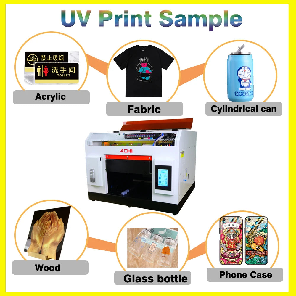CMYKW 5*500ML UV Ink for R1390 L800 XP600 TX800 Printhead for UV A3 A4 A5 6090 Flatbed Inkjet Printer US Stock