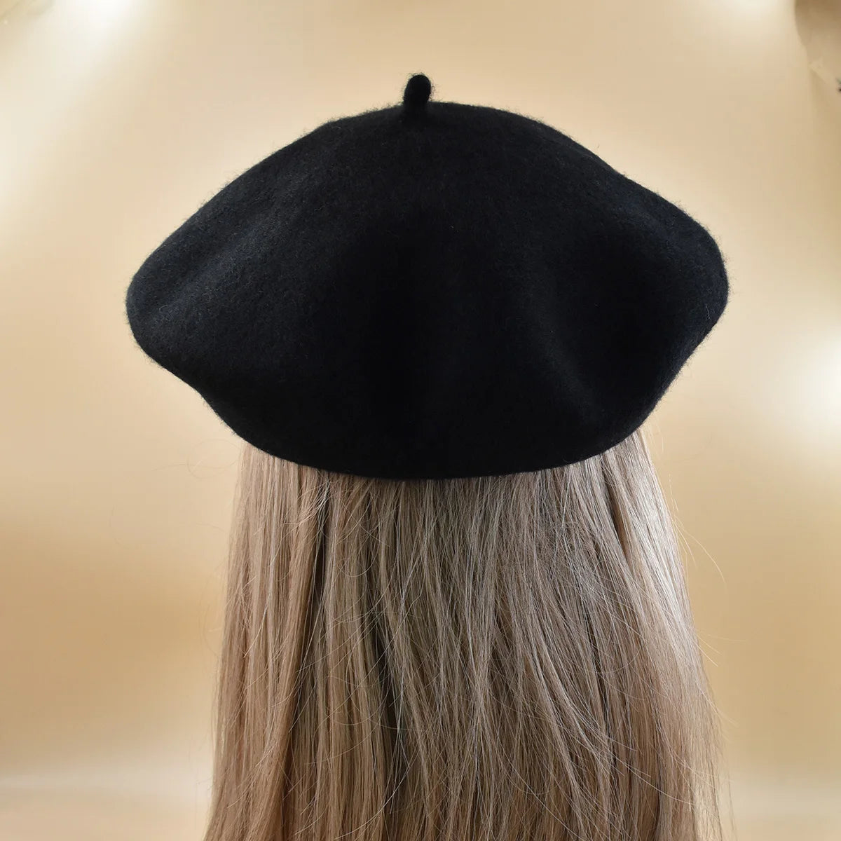 New Women black pink Berets Hat Fashion Solid Color Wool Knitted With Ladies Beanie Beret Hat Warm Autumn and winter Cap