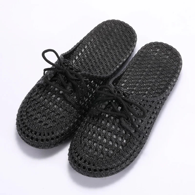 Summer Ladies Baotou Slippers with Hollow Fashion Soft Bottom Hole Shoes Women Wear Beach Sandals and Slippers