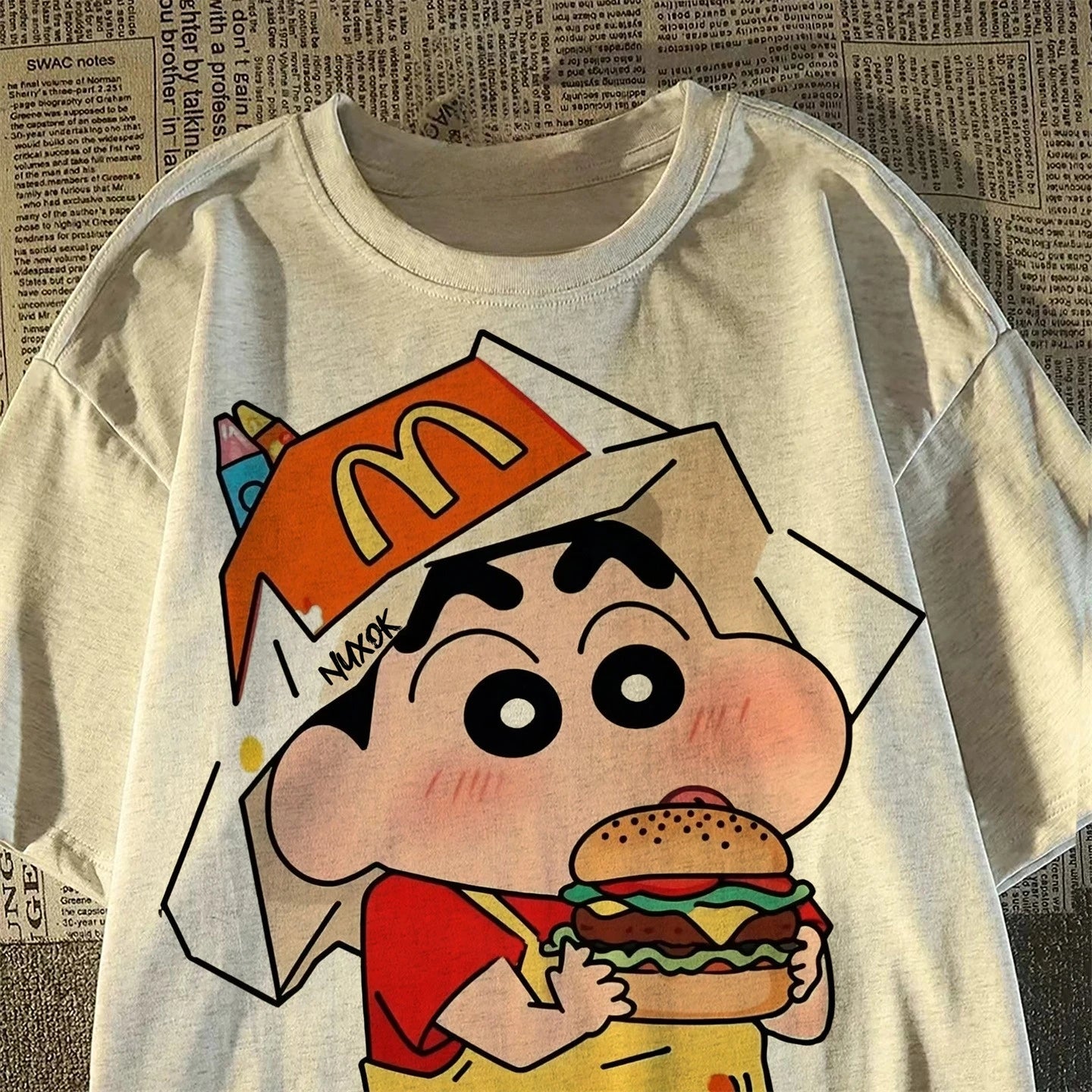 2025 Summer Fashion Crayon Shin Printed Casual Women's T-Shirt Short Sleeve Street Y2k Harajuku Loose T-Shirt Ladies Kawaii Top