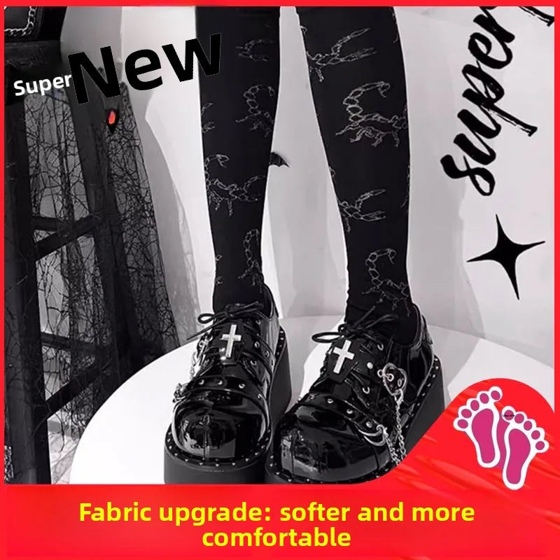 Unique Design Thi Bot Platform oes Women's Punk Sweet Cool Faionable Spring New Sle Gothic Sle Flat Heel Pumps