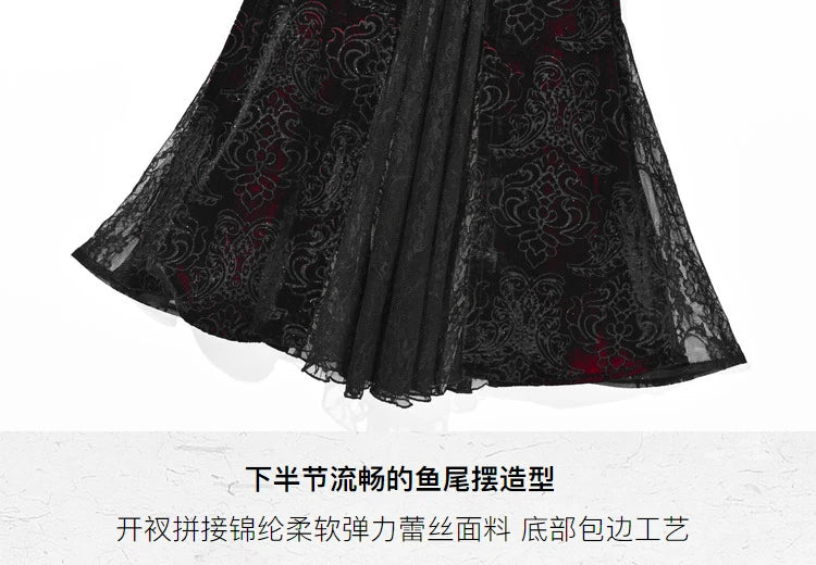 Original Gothic Love Velvet Flash Fishtail Dress 2025 Autumn New Japanese Sexy Girl Slim Elegant Long Halloween Lolita Dresses