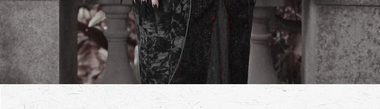 Original Gothic Love Velvet Flash Fishtail Dress 2025 Autumn New Japanese Sexy Girl Slim Elegant Long Halloween Lolita Dresses