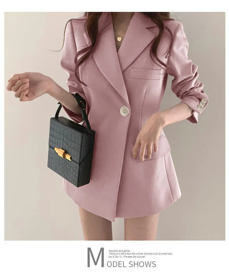 Autumn Winter Slim Women's Blazers Chic Casual Office Lady Suit Solid Fashion Coat Luxury Female Blazer Mujer Korean Style