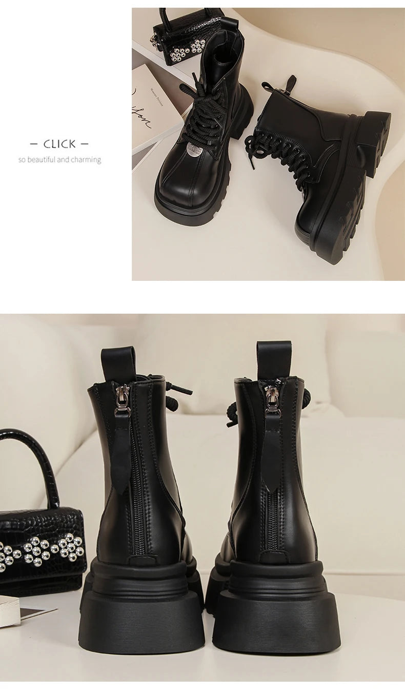 Women Flats Ankle Cool Boots Autumn Designer Platform Shoes 2024 New Brand Fashion Dress Chelsea Boots Walking Zapatillas Female