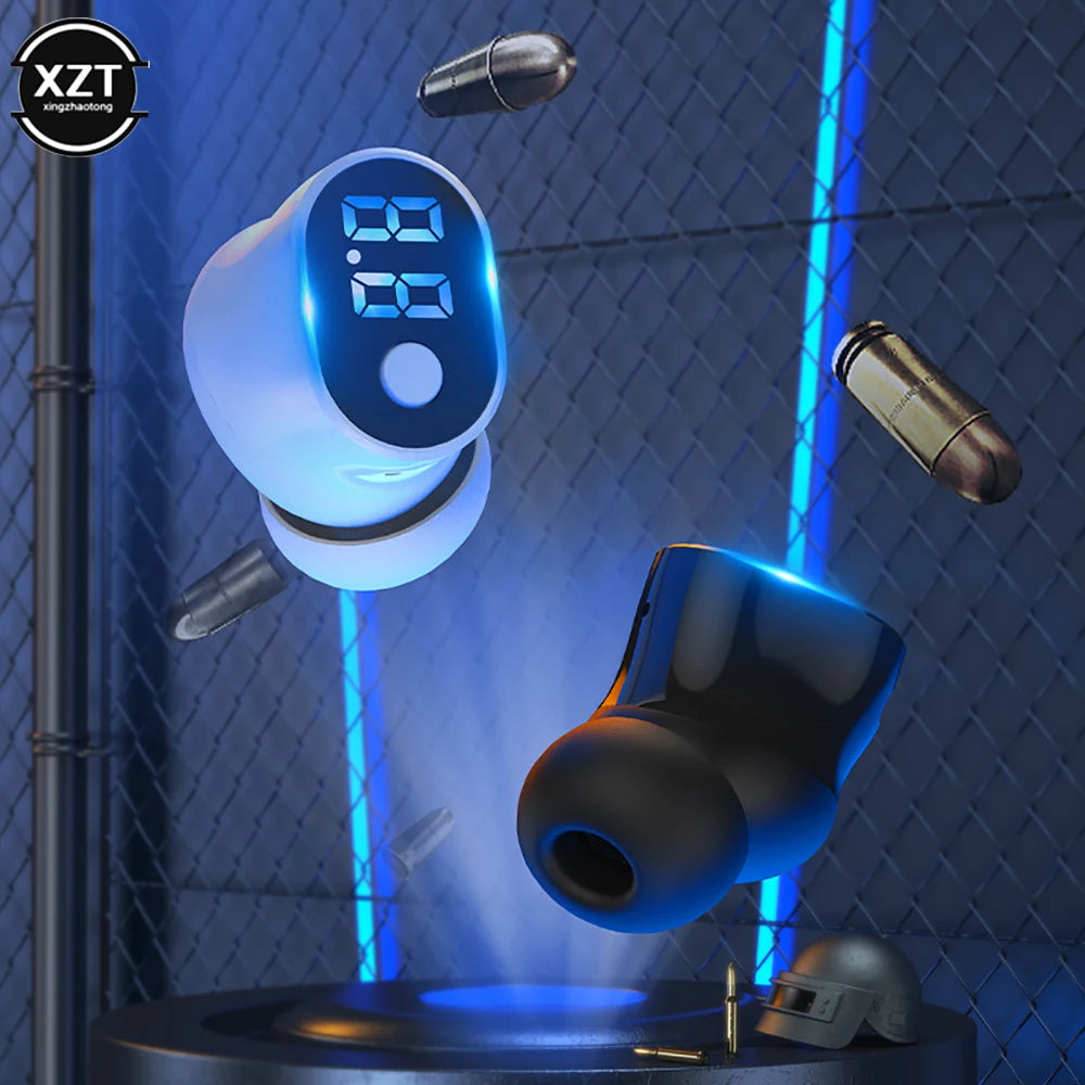 Mini Single Headphones Bluetooth-compatible5.2 Earphones Power Display TWS Wireless Earbuds Mic Support Voice Assistant Headsets