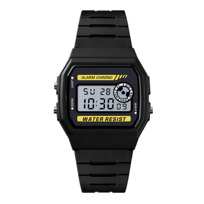 Fashion Simple Sport Electronic Watch LED Digital Multi-function Watches Waterproof PU Strap Alarm Clock Gift For Women/Men