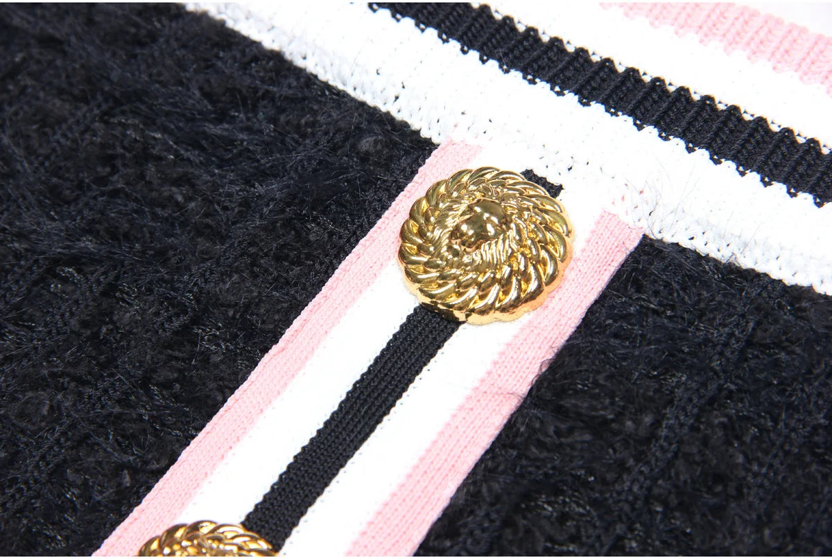 ZJYT Autumn Designer Single Breasted Cardigan Sweaters for Women Knitting Tops Short Sleeve Knitwears Jersey Mujer Blue 2024 New