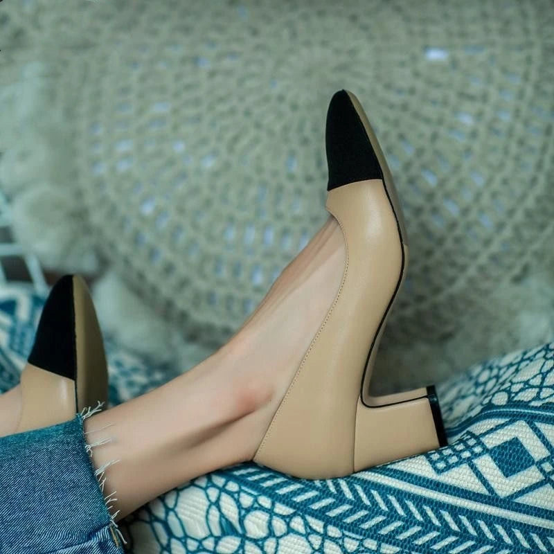 Summer Sandal For Women High Heels Sandals Retro Closed Square Toe Mules Shoes Girls Wedding Shoes Elegant Womans Low Heels Shoe