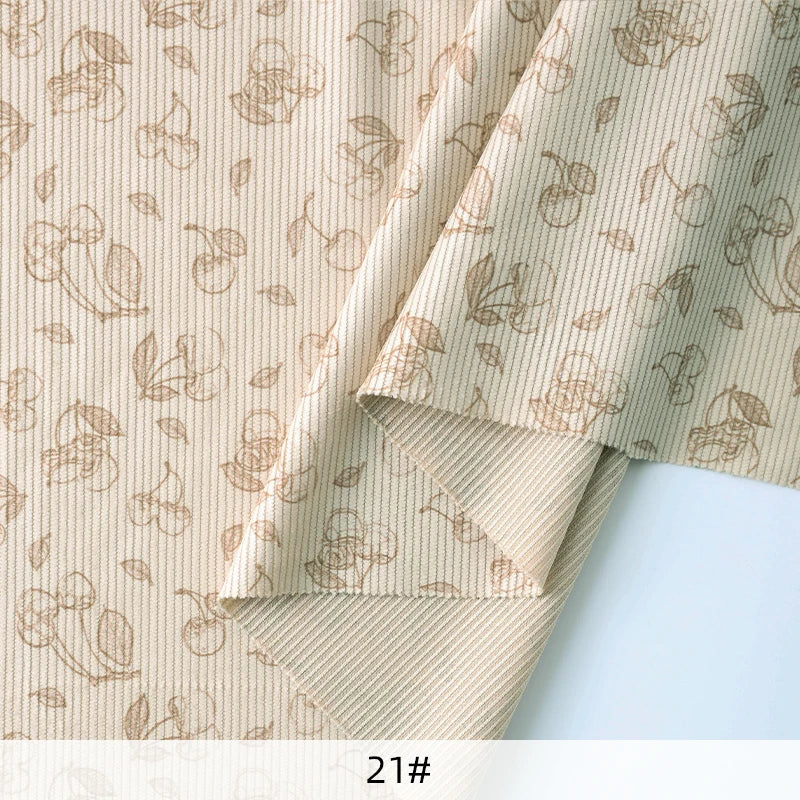 0.5/1/2Yard Ribbed Corduroy Fabric Vintage Style Colour Print Spring Autumn DIY Sewing Fabric Making Pants Jacket Clothing Cloth