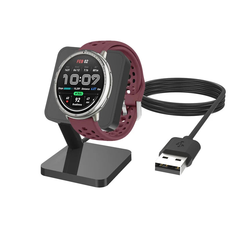Dock Charger Stand Adapter USB Cable Holder For Amazfit Active 2/Bip 6/GTR 4 GTR4/GTR3 Pro/GTS 4 GTS4/GTS3/T-rex 2/Trex Ultra