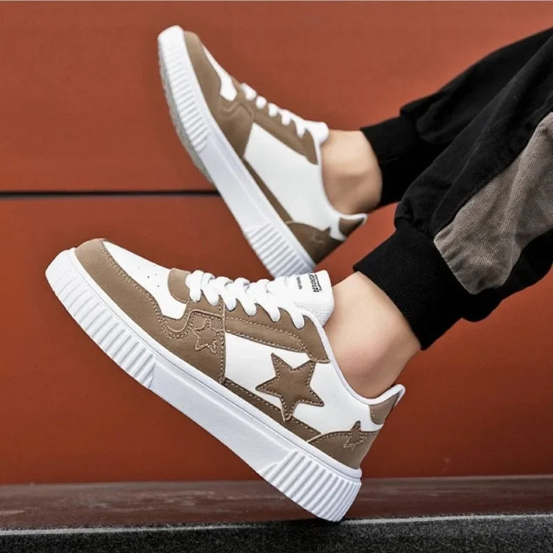 YRZL White Sneakers for Men Women PU Leather Comfortable Walking Shoes Lightweight Waterproof Skateboard Shoes Men