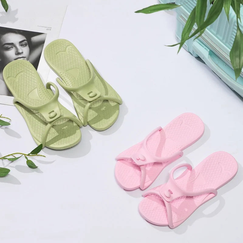 2024 Summer Women Folding Slippers Adults Portable Trip Travel Sandals Couples Indoor Soft Slides Men Beach Non-slip EVA Shoes