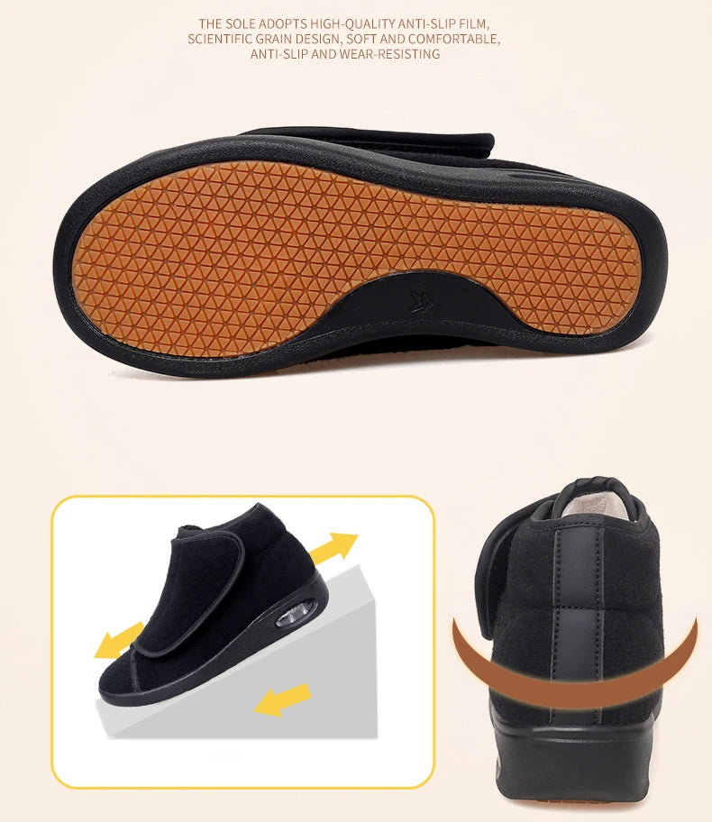 Women Warm Boots Winter Velvet Orthopedics Wide Feet Swollen Shoes Women Eversion Adjusting Soft Comfortable Diabetic Shoes