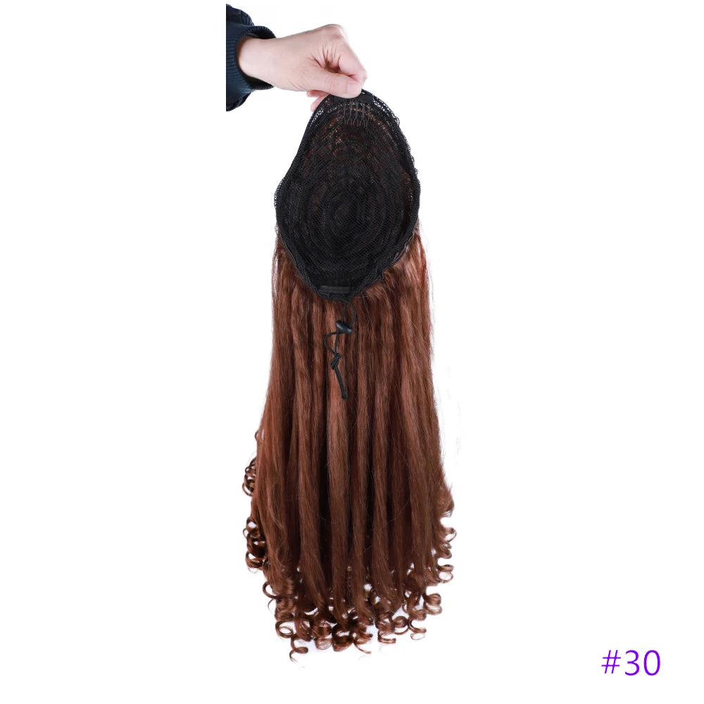 Synthetic Long Curly End Ponytail Extension Synthetic Draw-string Ponytail Clip-In Hair Extension For Women Natural Looking