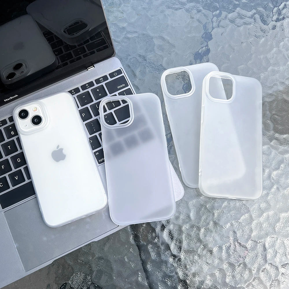 Soft TPU Matte Phone Case for iPhone 11 Cases iPhone 13 15 12 16 17 Pro Max 14 Plus 17 Air 12 Mini Transparent Fundas Cover