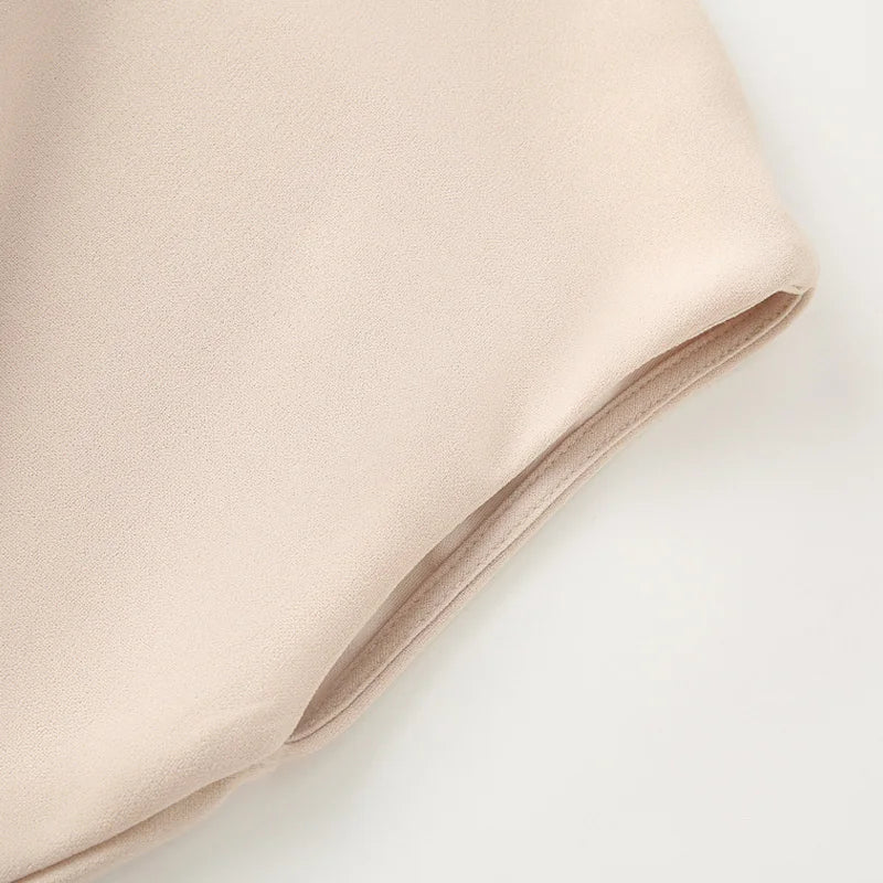 TRAF Women's Ruffled Khaki Dress Summer 2025 Woman Chic Evening Dress New In Dresses Midi Ruched O-Neck Sleeveless Long Vestidos