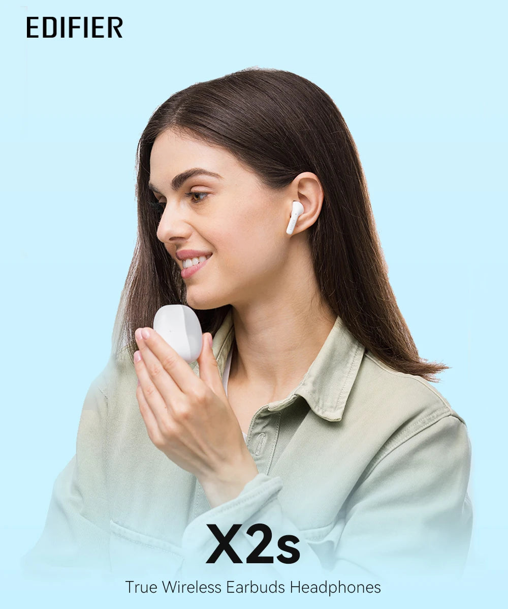 EDIFIER X2 TWS Earbuds Wireless Earphones Bluetooth 5.1 voice assistant 13mm driver touch control up to 28hrs playtime Game Mode