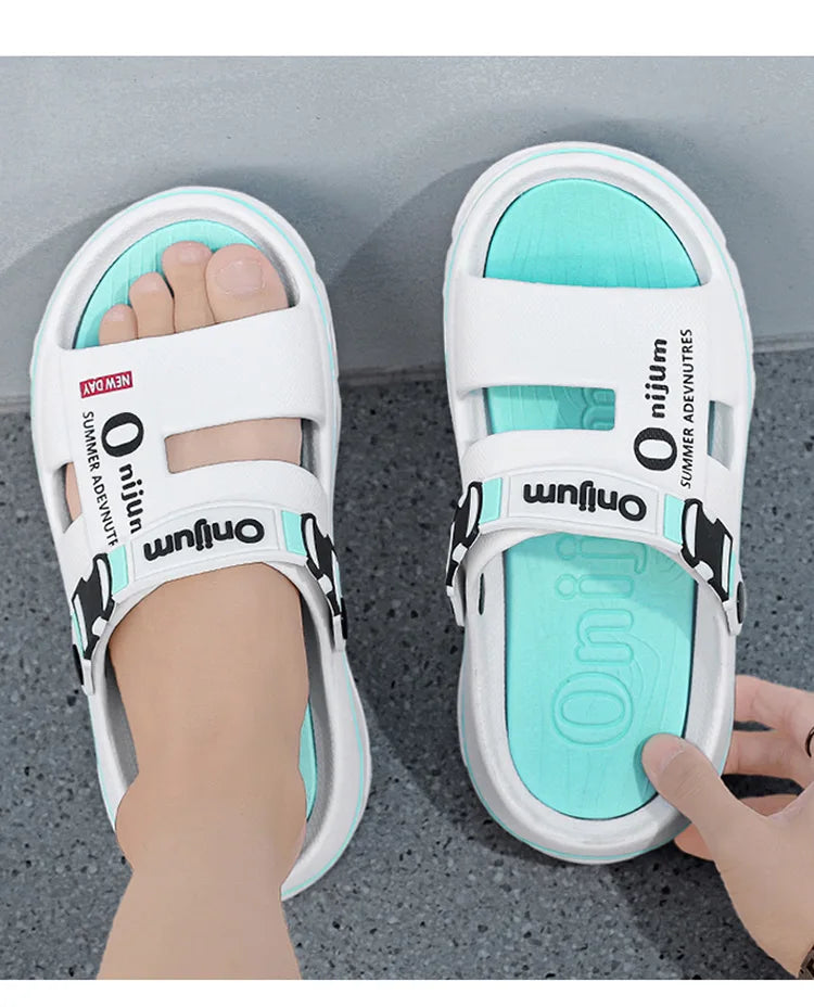 Summer Shoes Men Men's Sandals Anti-odor Thick Bottom Home Slippers Male Fashion New Anti-slip and Wear-resistant 2025 Eva Beach