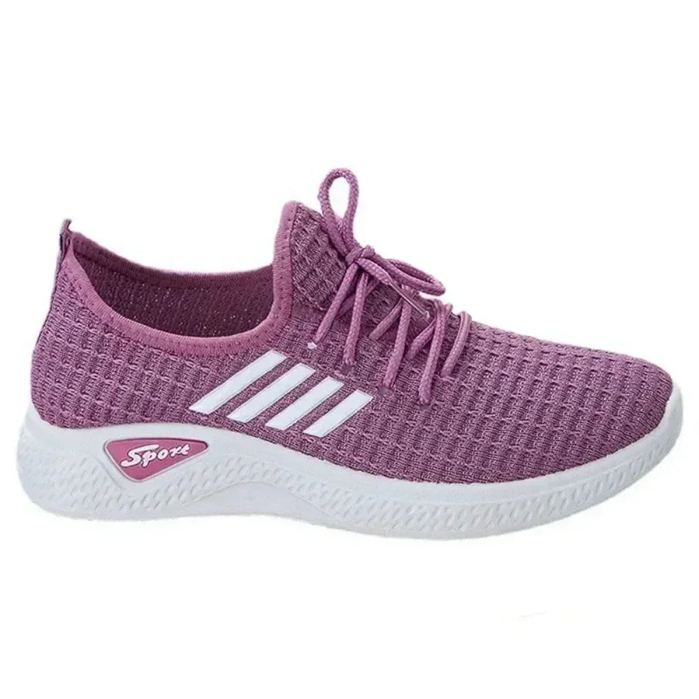 Fashionable Women's Sports Shoes, Thick Breathable Soft Sole Mesh, Lightweight Sneakers Casual Shoes, Comfort, Breathable