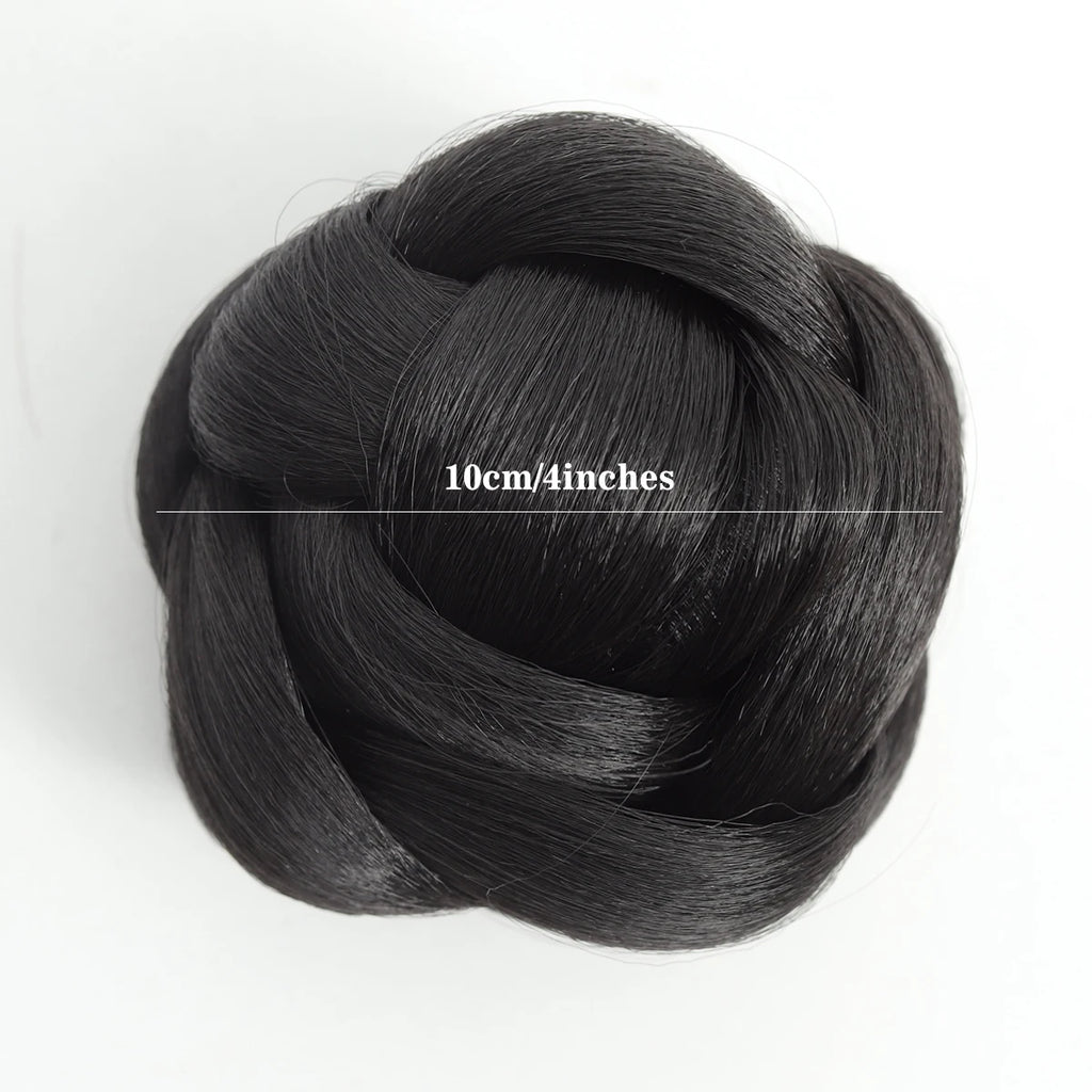 4-inch synthetic grab clip lazy hair braid braided bun wig women's low-tie meatball head heat-resistant bun hair accessories